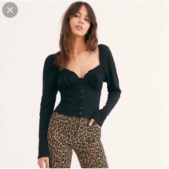 Free People Ladybug Long Sleeve Top In Black - Picture 8 of 8